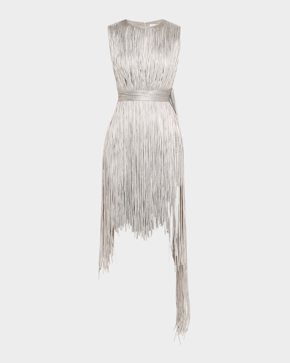 Metallic Fringe Mini Dress